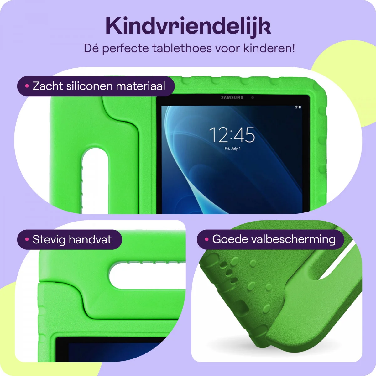 HappyCase Samsung Tab A 10.1 2016 Kinder Tablethoes met Handvat Groen afbeelding 4