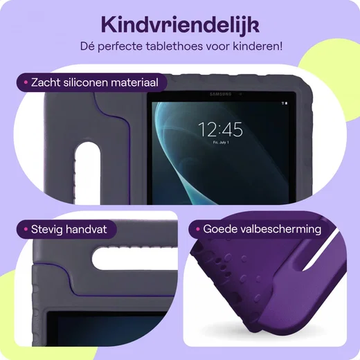 HappyCase Samsung Tab A 10.1 2016 Kinder Tablethoes met Handvat Paars afbeelding 4
