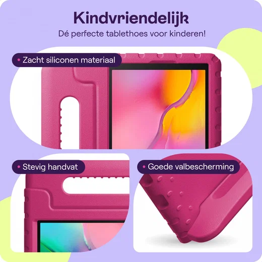 HappyCase Samsung Tab A 10.1 2019 Kinder Tablethoes met Handvat Roze afbeelding 4