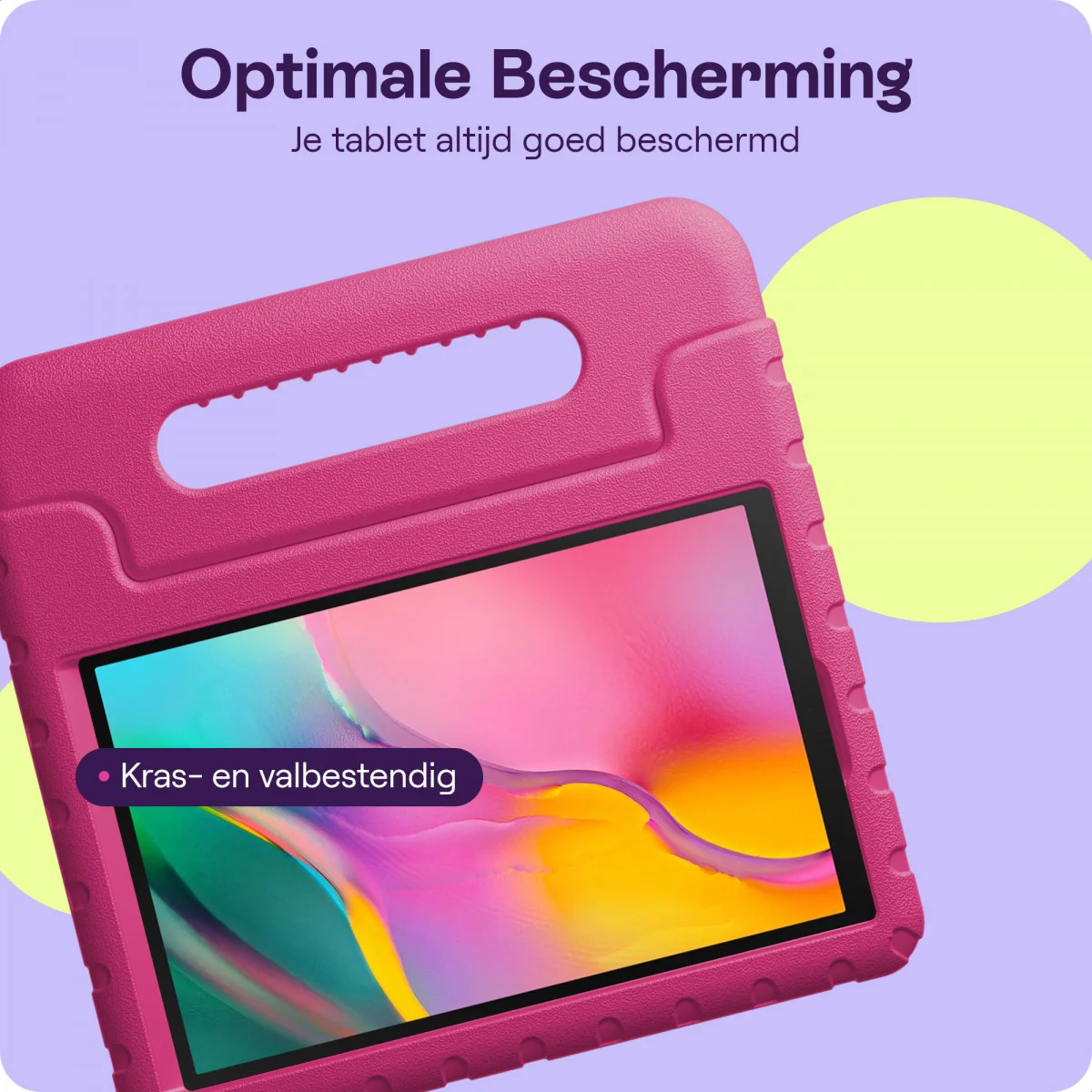 HappyCase Samsung Tab A 10.1 2019 Kinder Tablethoes met Handvat Roze afbeelding 6
