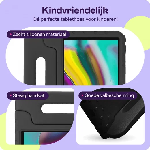 HappyCase Samsung Tab A 10.1 2019 Kinder Tablethoes met Handvat Zwart afbeelding 4
