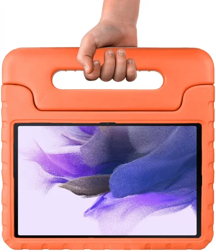 HappyCase Samsung Tab S8+ / S7+ / S7 FE Kinder Tablethoes Handvat Oranje afbeelding 5