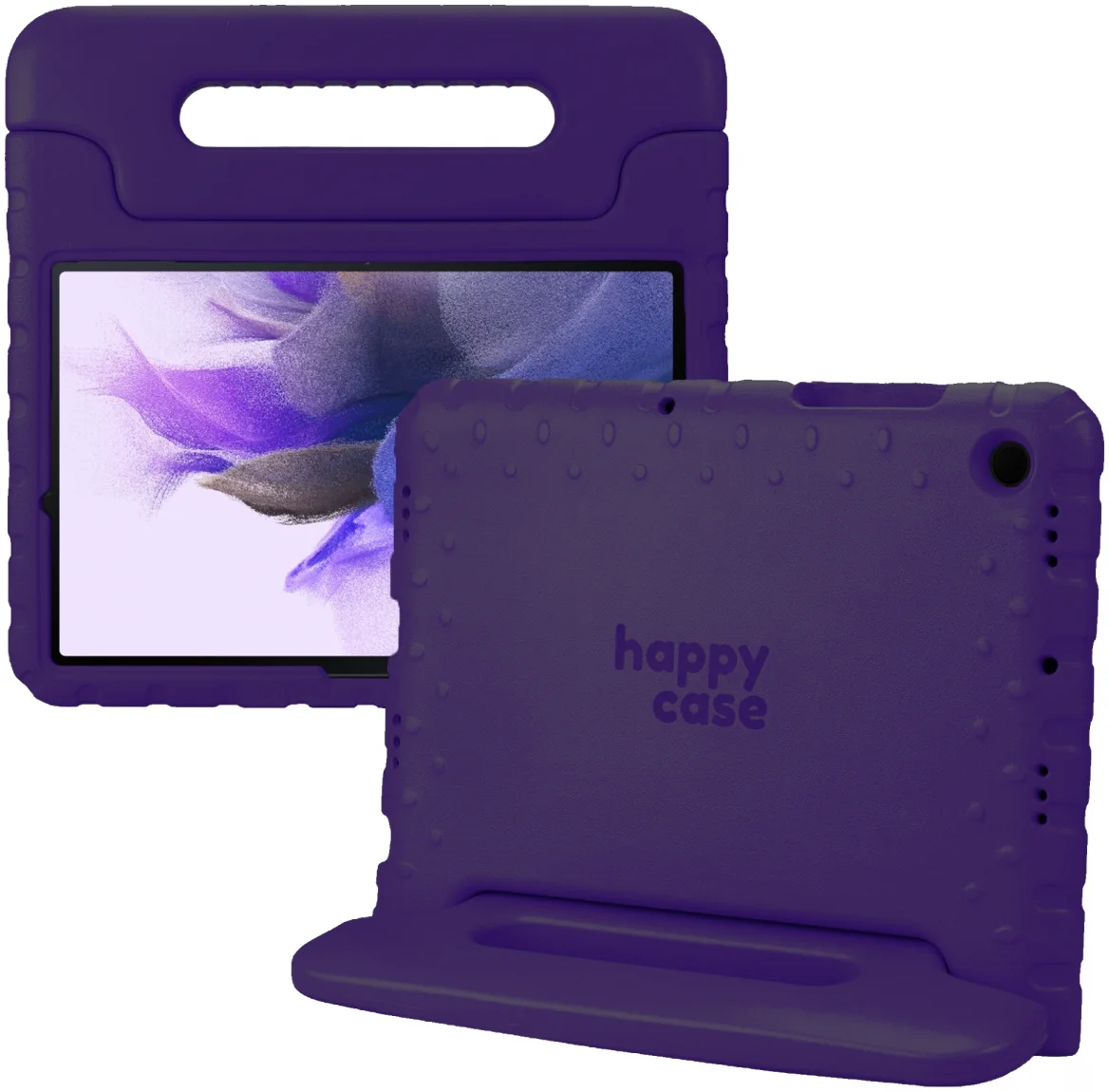 HappyCase Samsung Tab S8+ / S7+ / S7 FE Kinder Tablethoes Handvat Paars afbeelding 1
