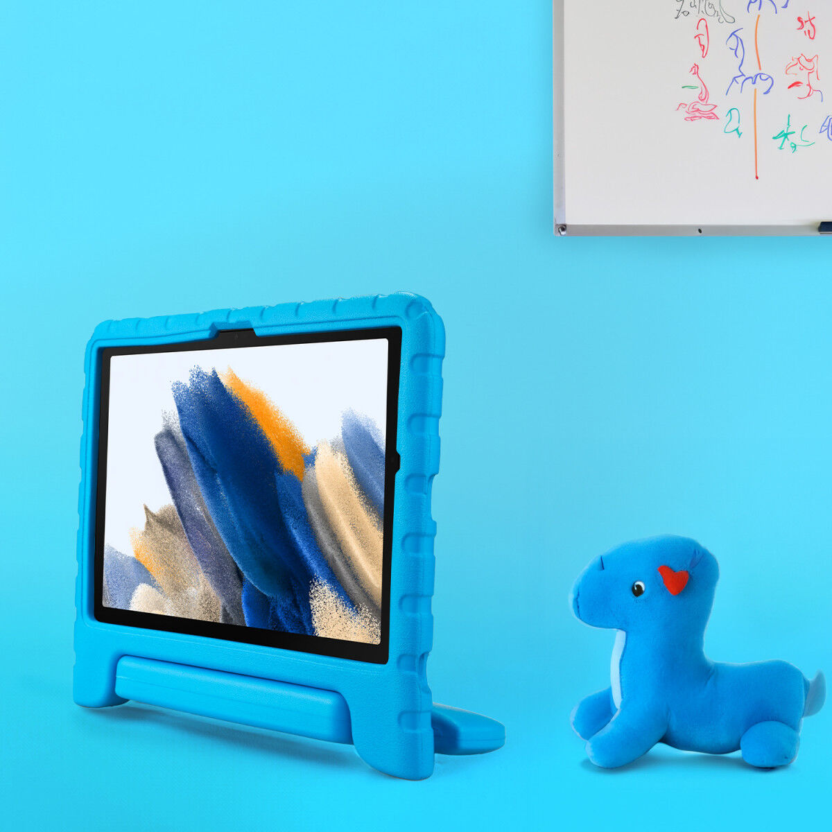 HappyCase Samsung Tab A8 Kinder Tablethoes met Handvat Blauw afbeelding 12