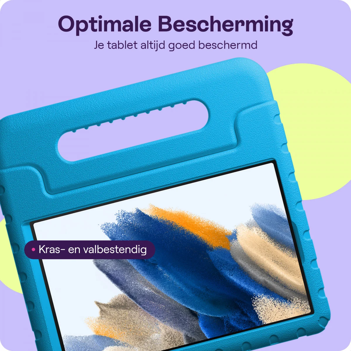 HappyCase Samsung Tab A8 Kinder Tablethoes met Handvat Blauw afbeelding 6