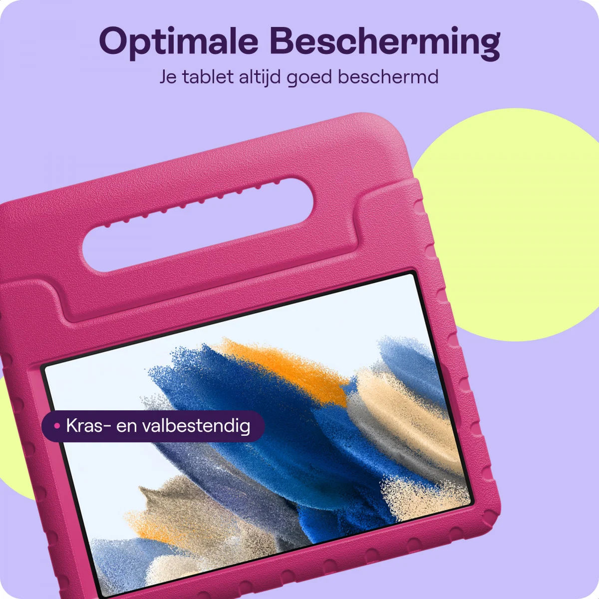 HappyCase Samsung Tab A8 Kinder Tablethoes met Handvat Roze afbeelding 6