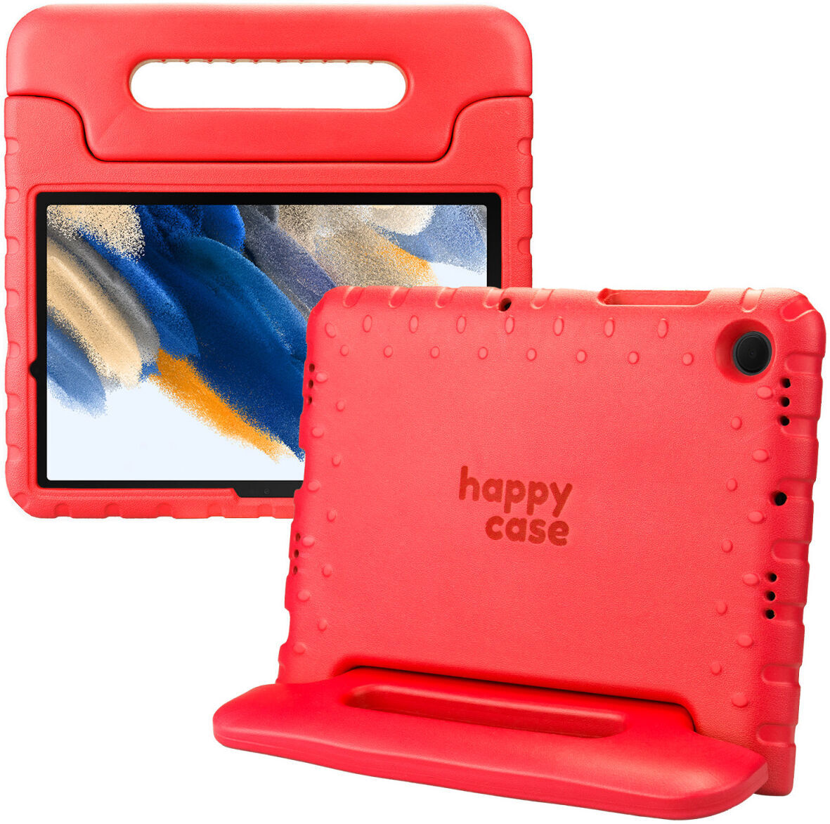HappyCase Samsung Tab A8 Kinder Tablethoes met Handvat Rood afbeelding 1