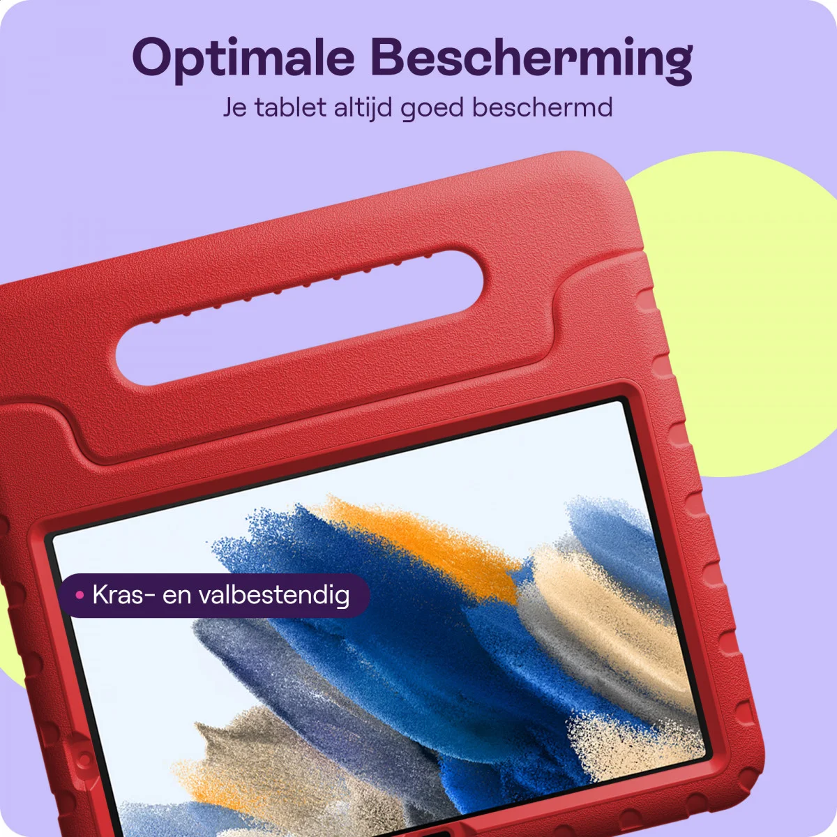 HappyCase Samsung Tab A8 Kinder Tablethoes met Handvat Rood afbeelding 6
