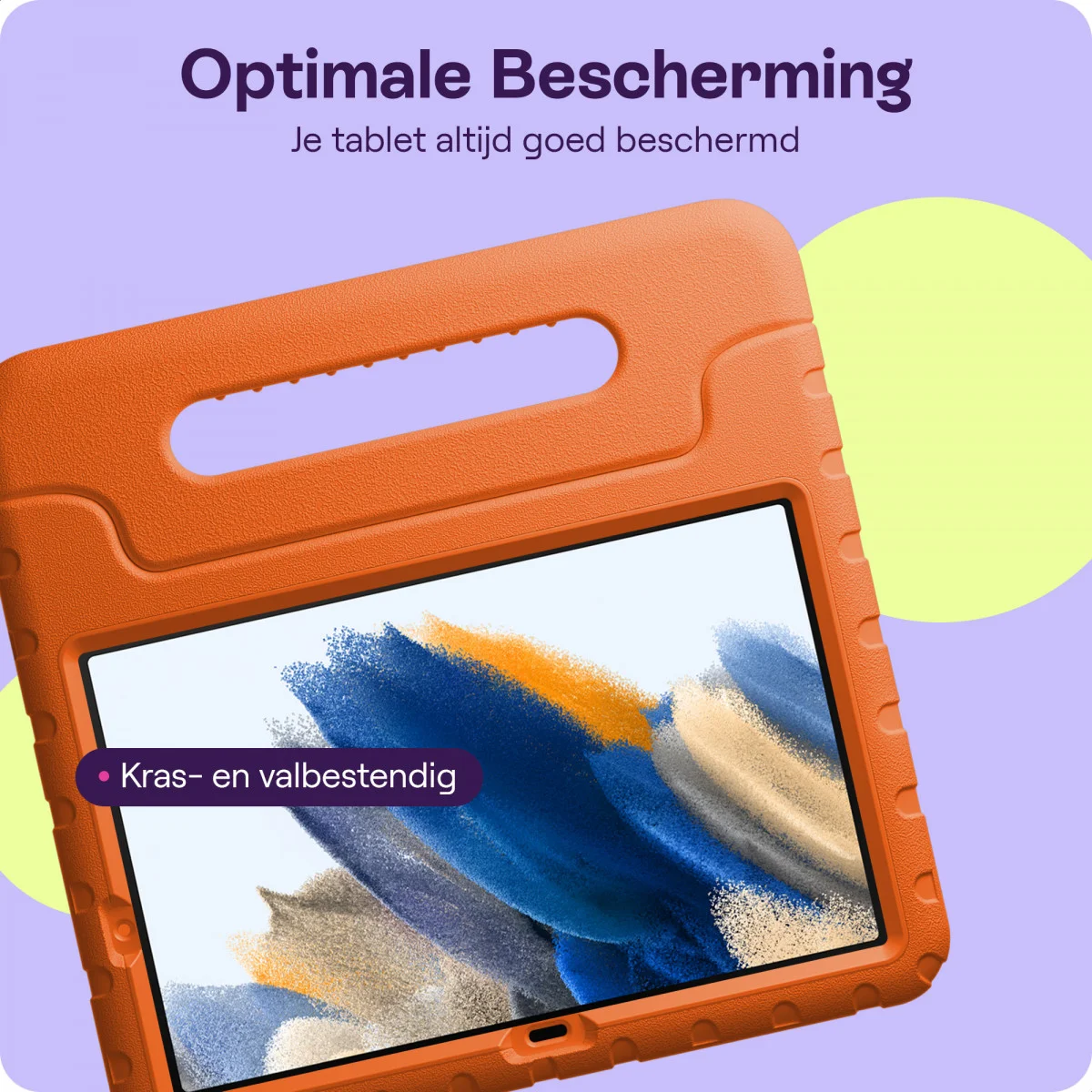 HappyCase Samsung Tab A8 Kinder Tablethoes met Handvat Oranje afbeelding 5