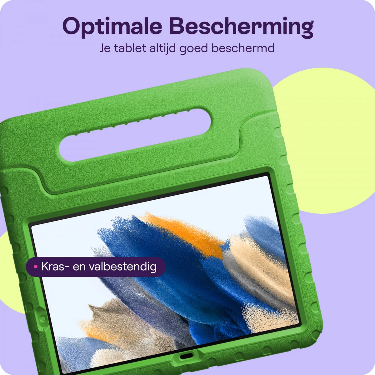 HappyCase Samsung Tab A8 Kinder Tablethoes met Handvat Groen afbeelding 7