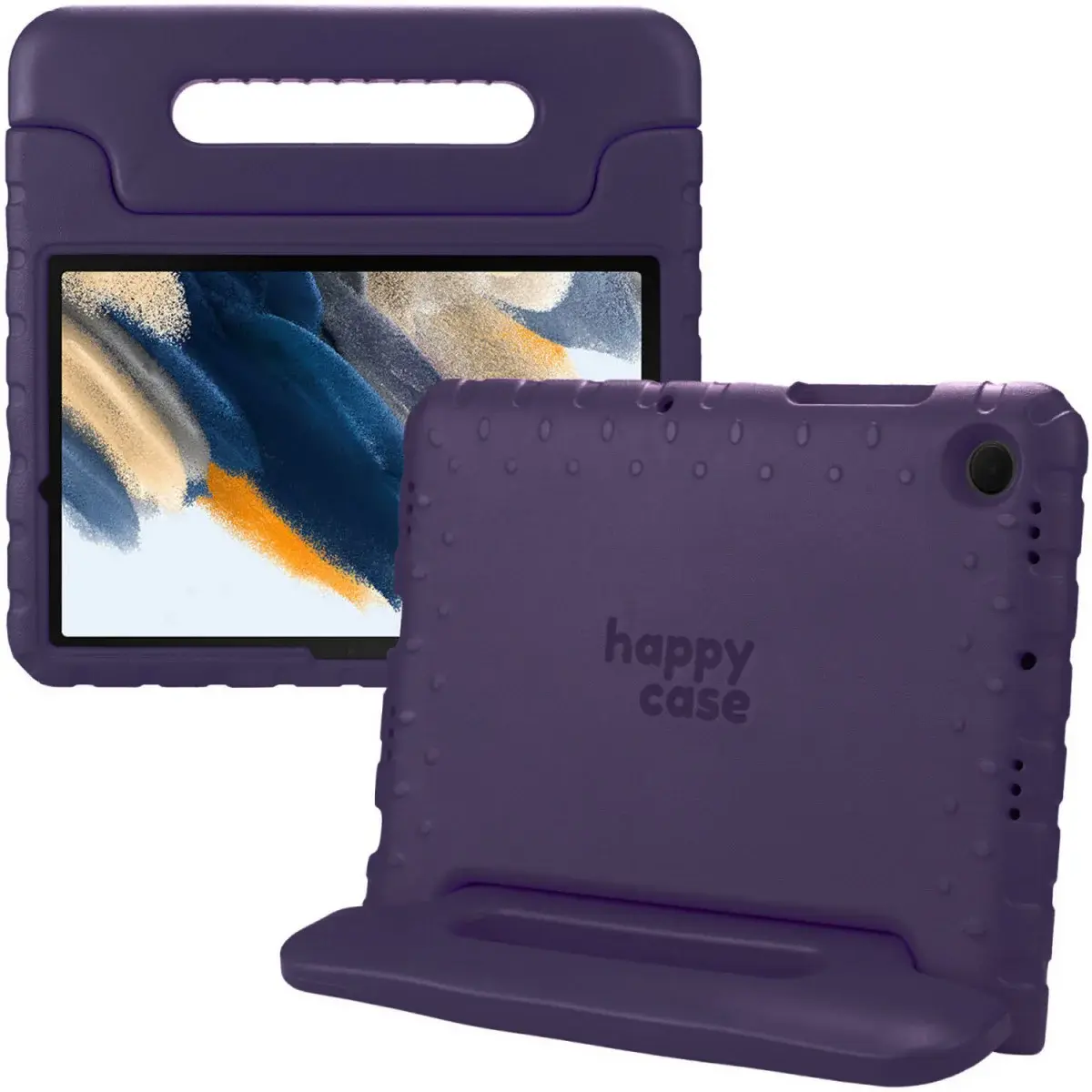 HappyCase Samsung Tab A8 Kinder Tablethoes met Handvat Paars afbeelding 1