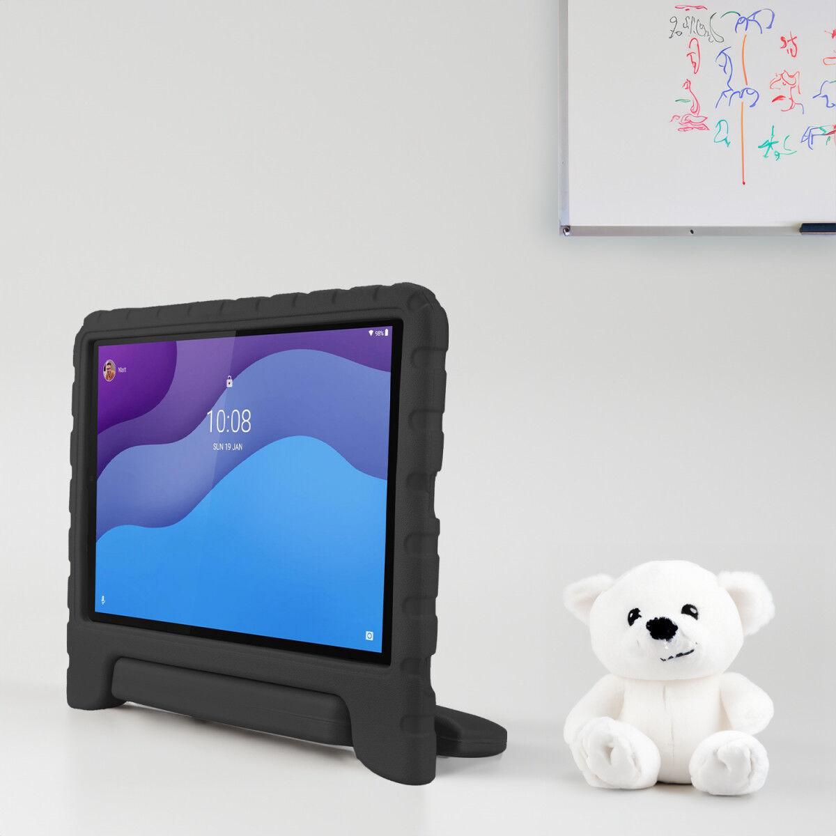 HappyCase Lenovo Tab M10 HD Gen 2 Kinder Tablethoes met Handvat Zwart afbeelding 6