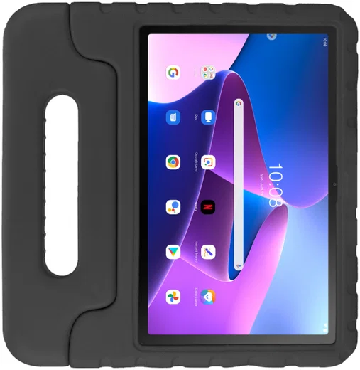 HappyCase Lenovo Tab M10 Plus Gen 3 Kinder Tablethoes Handvat Zwart afbeelding 2