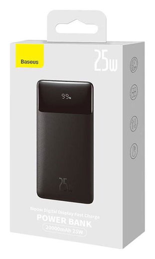 Baseus Bipow 20.000 mAh Powerbank Reisformaat Met Display 25W Zwart afbeelding 8