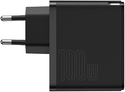 Baseus GaN2 100W Snellader met Fast Charge + 100W USB-C Kabel Zwart afbeelding 2