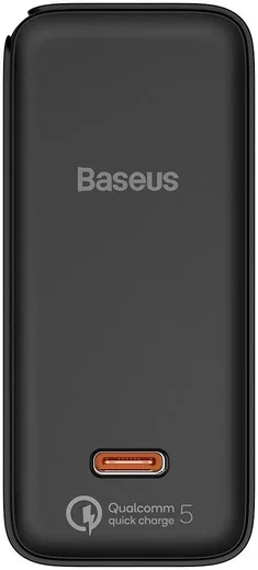 Baseus GaN2 100W Snellader met Fast Charge + 100W USB-C Kabel Zwart afbeelding 8