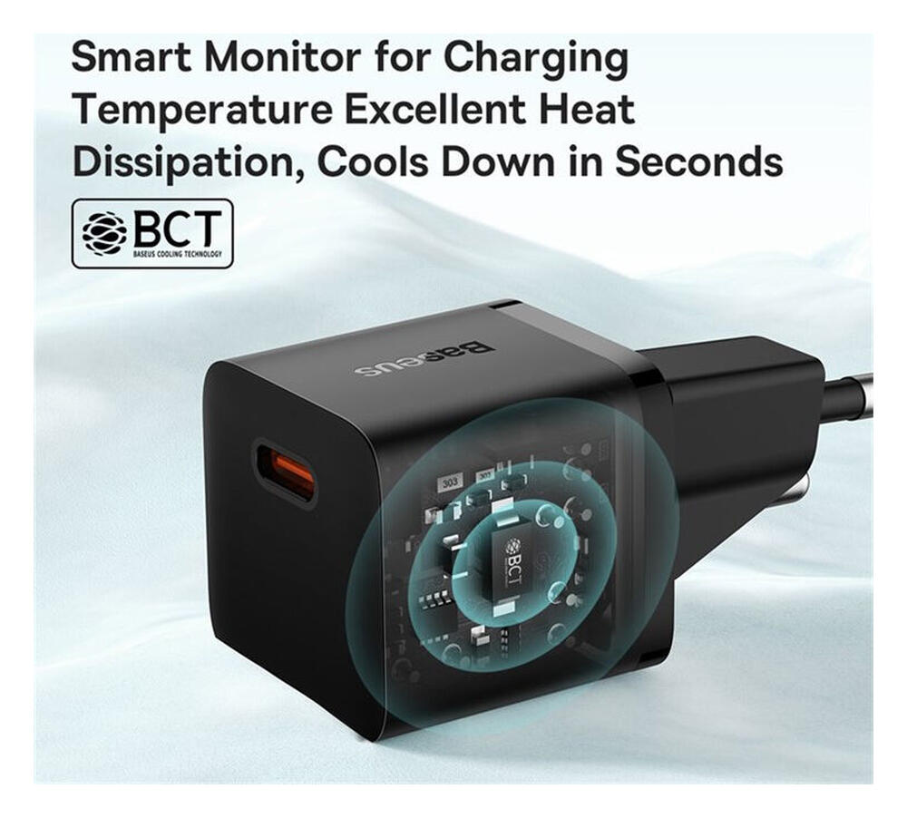 Baseus GaN5 20W Compacte Fast Charger USB-C Zwart afbeelding 7