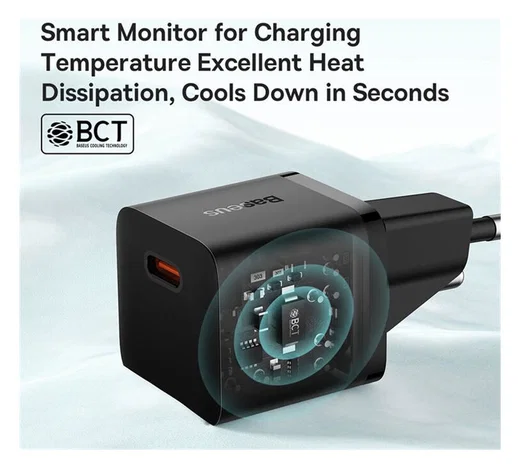 Baseus GaN5 20W Compacte Fast Charger USB-C Zwart afbeelding 7