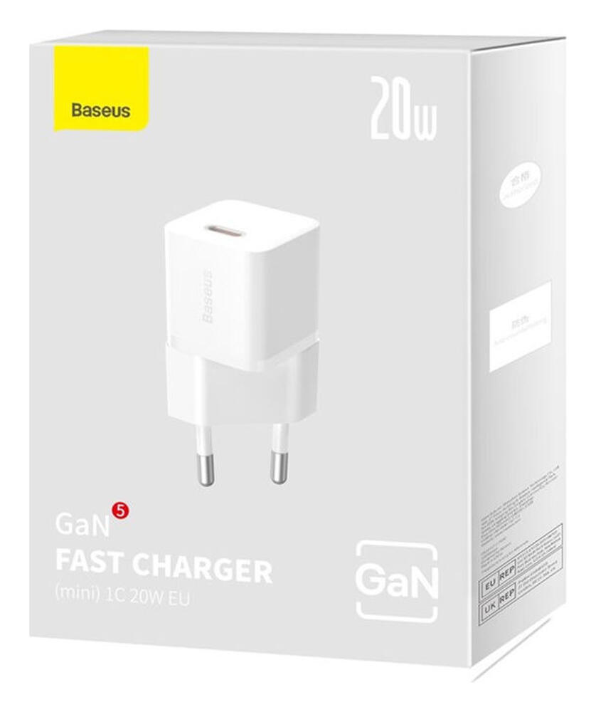 Baseus GaN5 20W Compacte Fast Charger USB-C Wit afbeelding 10