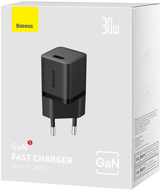 Baseus GaN5 30W Compacte Fast Charger USB-C Zwart afbeelding 12