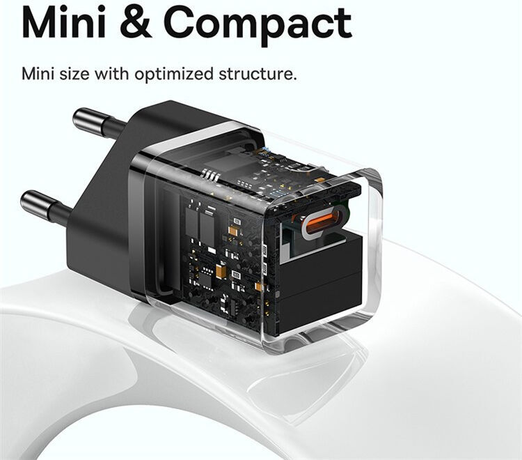 Baseus GaN5 30W Compacte Fast Charger USB-C Zwart afbeelding 4