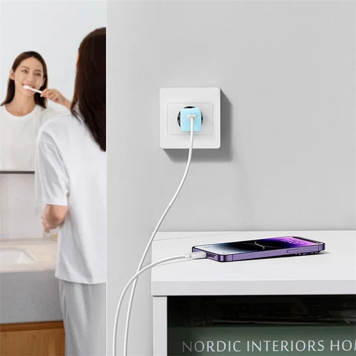Baseus GaN5 30W Compacte Fast Charger USB-C Blauw afbeelding 9