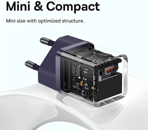 Baseus GaN5 30W Compacte Fast Charger USB-C Paars afbeelding 4