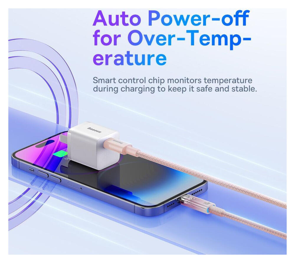 Baseus Explorer USB-C naar Apple Lightning Kabel PD 20W Roze 2 Meter afbeelding 5