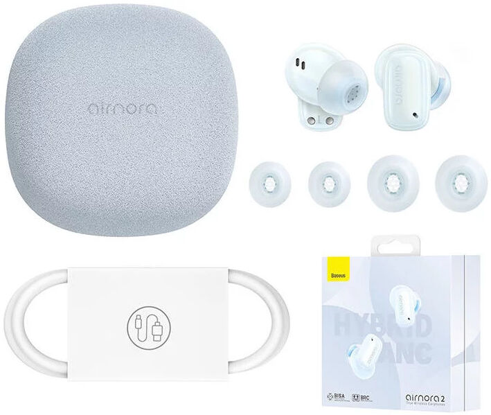 Baseus AirNora 2 Draadloze Bluetooth Oordopjes Noise Cancelling Blauw afbeelding 7