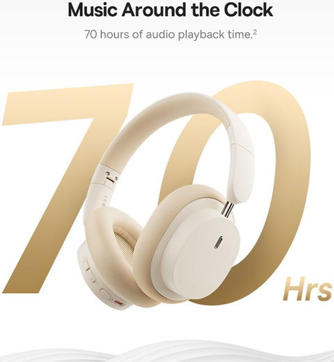 Baseus Bowie D05 Draadloze Koptelefoon Bluetooth 5.3 Beige afbeelding 2