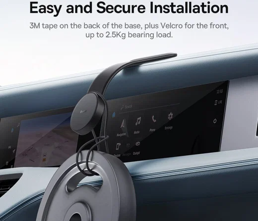 Baseus C02 Magnetische MagSafe Dashboard Telefoonhouder Auto Zwart afbeelding 7