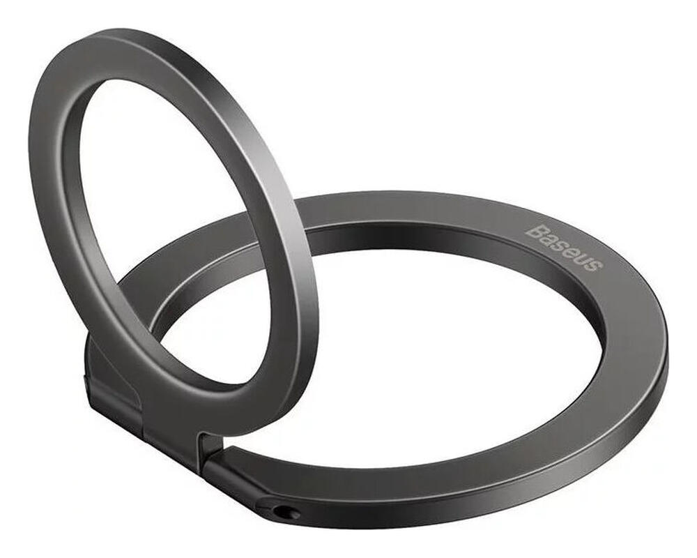 Baseus Halo Series Vouwbare Metalen Ring Standaard voor Vinger Grijs afbeelding 1