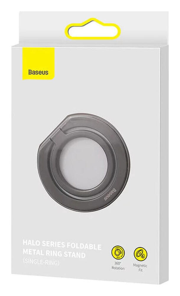 Baseus Halo Series Vouwbare Metalen Ring Standaard voor Vinger Grijs afbeelding 9