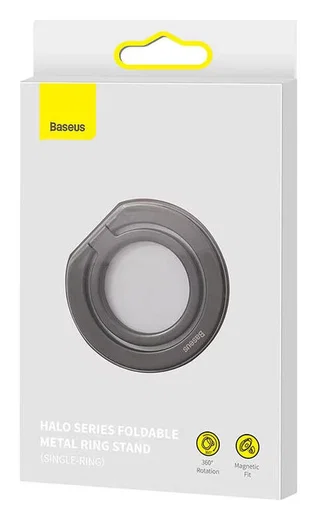 Baseus Halo Series Vouwbare Metalen Ring Standaard voor Vinger Grijs afbeelding 9