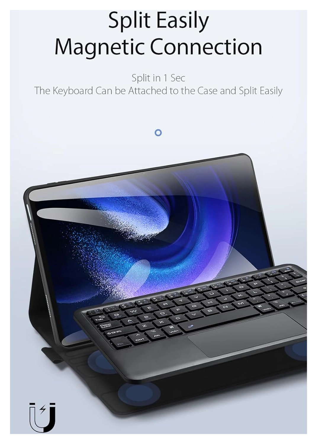 Dux Ducis Xiaomi Pad 6/6 Pro Hoes met Bluetooth Toetsenbord QWERTY afbeelding 5