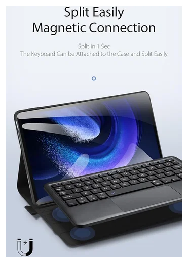 Dux Ducis Xiaomi Pad 6/6 Pro Hoes met Bluetooth Toetsenbord QWERTY afbeelding 5