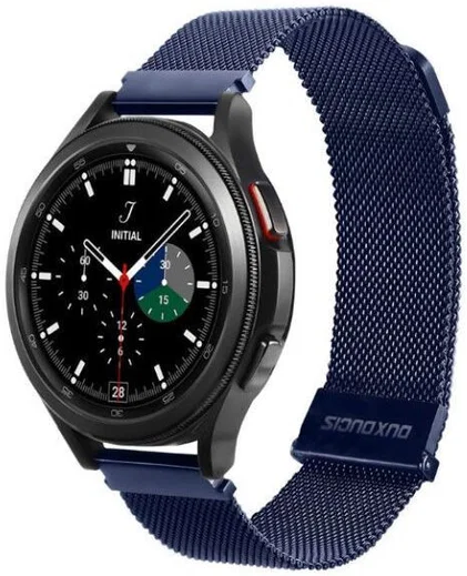 Dux Ducis - Milanese Staal Universeel Smartwatch Bandje 22MM - Blauw afbeelding 1