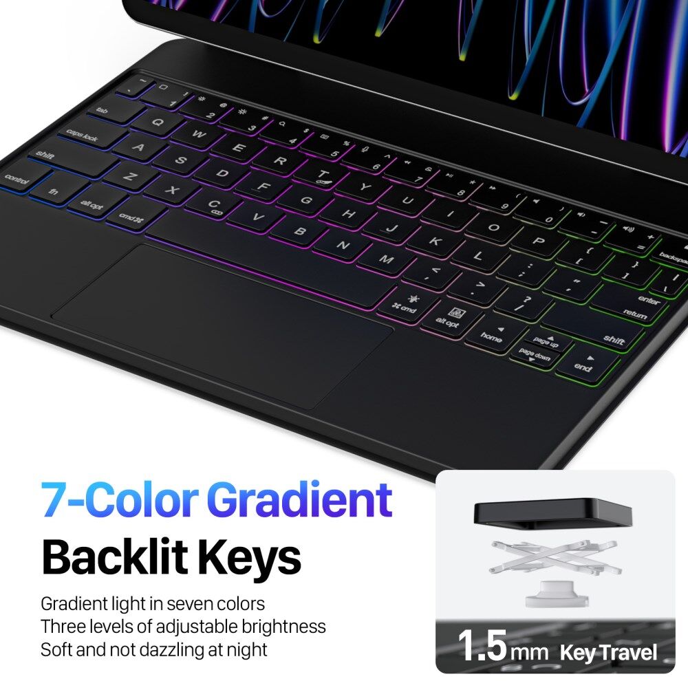 Dux Ducis iPad Pro 11/iPad Air (2022/2020) Toetsenbord Hoes Magnetisch afbeelding 3