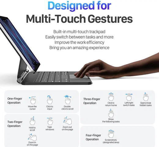 Dux Ducis iPad Pro 11/iPad Air (2022/2020) Toetsenbord Hoes Magnetisch afbeelding 4