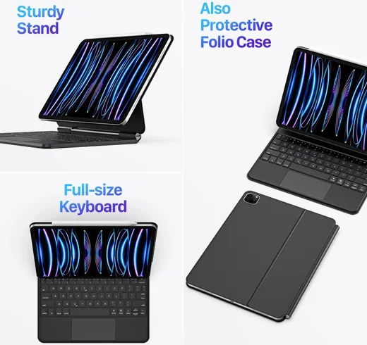 Dux Ducis iPad Pro 11/iPad Air (2022/2020) Toetsenbord Hoes Magnetisch afbeelding 6