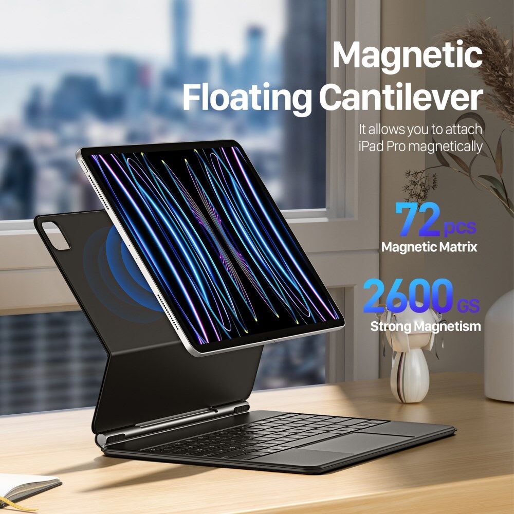 Dux Ducis iPad Pro 12.9 (2022/2021/2020) Magnetische Toetsenbord Hoes afbeelding 2