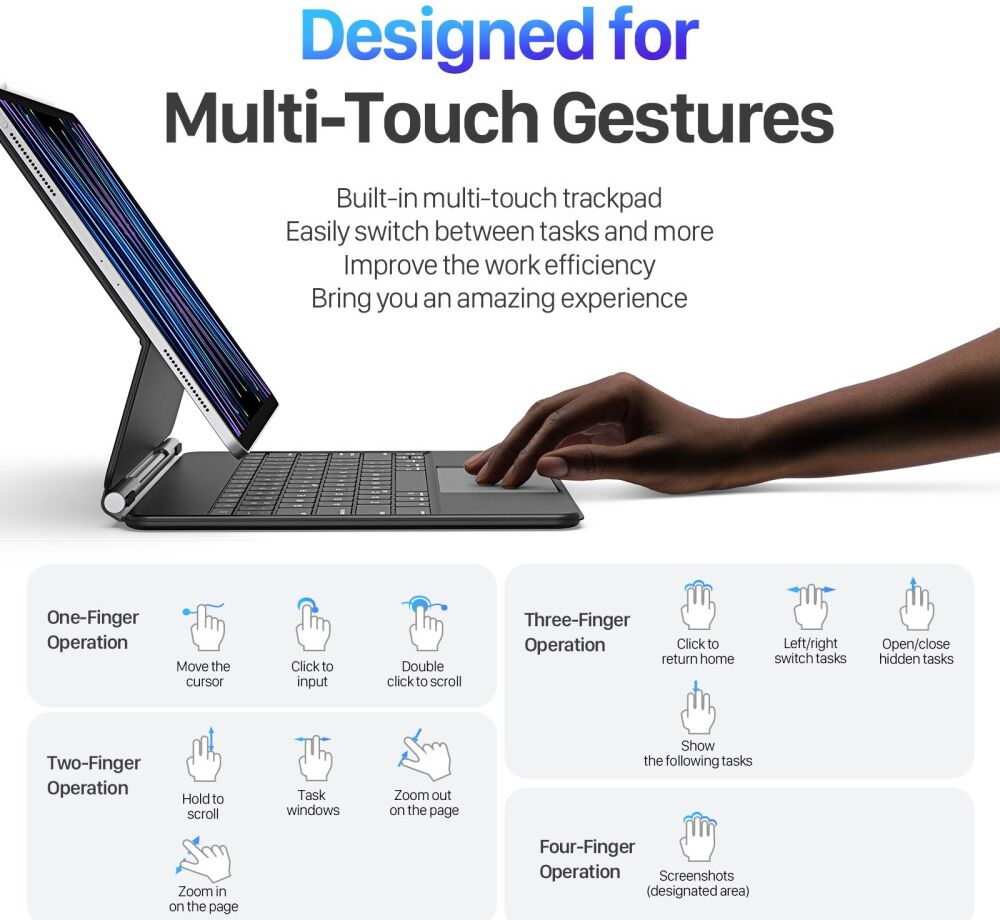 Dux Ducis iPad Pro 12.9 (2022/2021/2020) Magnetische Toetsenbord Hoes afbeelding 4