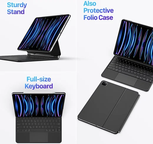 Dux Ducis iPad Pro 12.9 (2022/2021/2020) Magnetische Toetsenbord Hoes afbeelding 6
