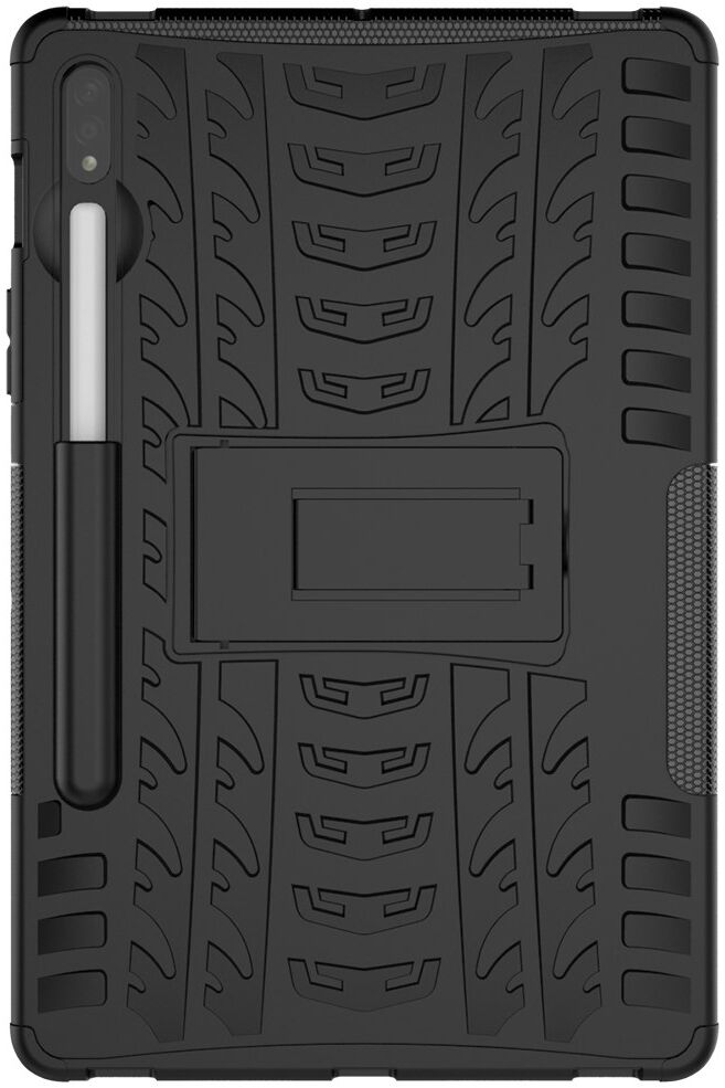 Samsung Galaxy Tab S7/Tab S8 Hoes Robuust Hybride Back Cover Zwart afbeelding 2