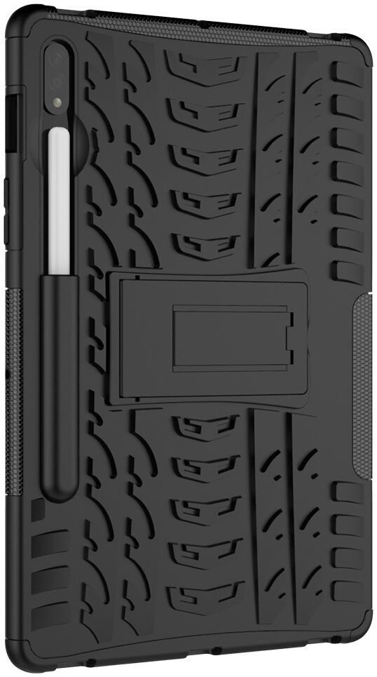 Samsung Galaxy Tab S7/Tab S8 Hoes Robuust Hybride Back Cover Zwart afbeelding 4