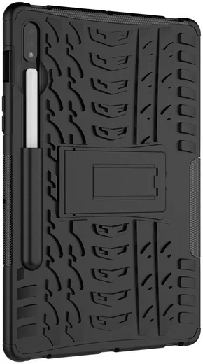 Samsung Galaxy Tab S7/Tab S8 Hoes Robuust Hybride Back Cover Zwart afbeelding 4