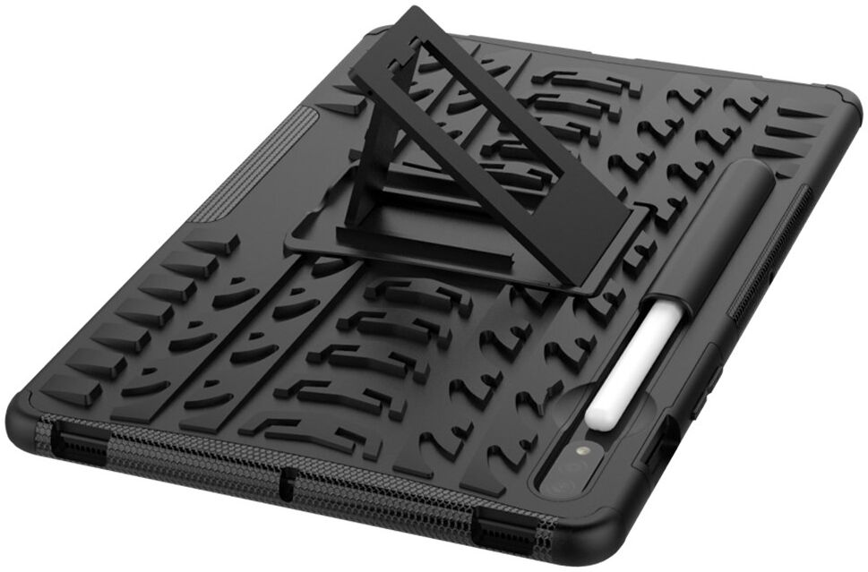 Samsung Galaxy Tab S7/Tab S8 Hoes Robuust Hybride Back Cover Zwart afbeelding 6