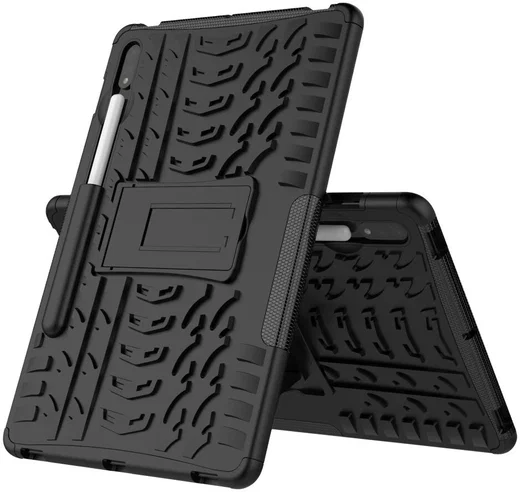 Samsung Galaxy Tab S7/Tab S8 Hoes Robuust Hybride Back Cover Zwart afbeelding 8