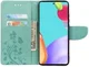 Samsung Galaxy A53 Hoesje Vlinder Bloem Book Case Pasjeshouder Groen afbeelding 2