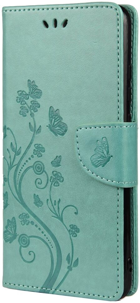 Samsung Galaxy A53 Hoesje Vlinder Bloem Book Case Pasjeshouder Groen afbeelding 4